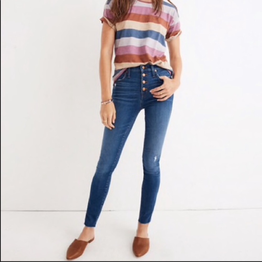 Madewell 10” high-rise skinny, button front